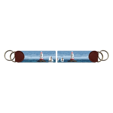 Sakonnet Lighthouse Needlepoint Key Fob 