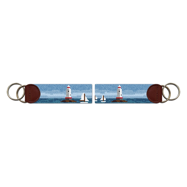 Sakonnet Lighthouse Needlepoint Key Fob 