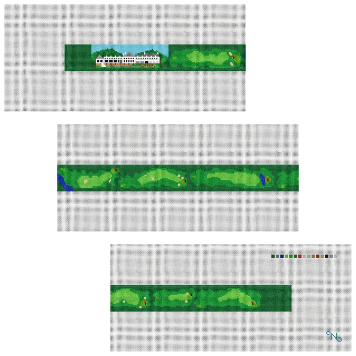 Salem Golf Course Needlepoint Belt Kit Stitched Preview
