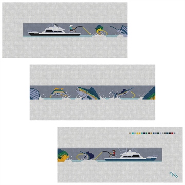 Saltwater Fishing Needlepoint Belt Kit
