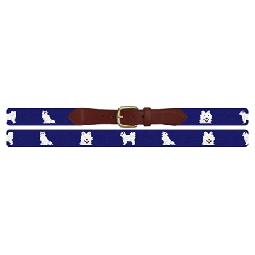 Samoyed Needlepoint Belt