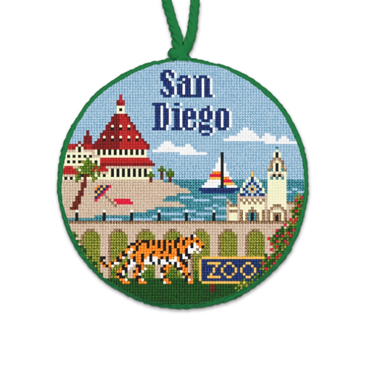 San Diego Needlepoint Ornament