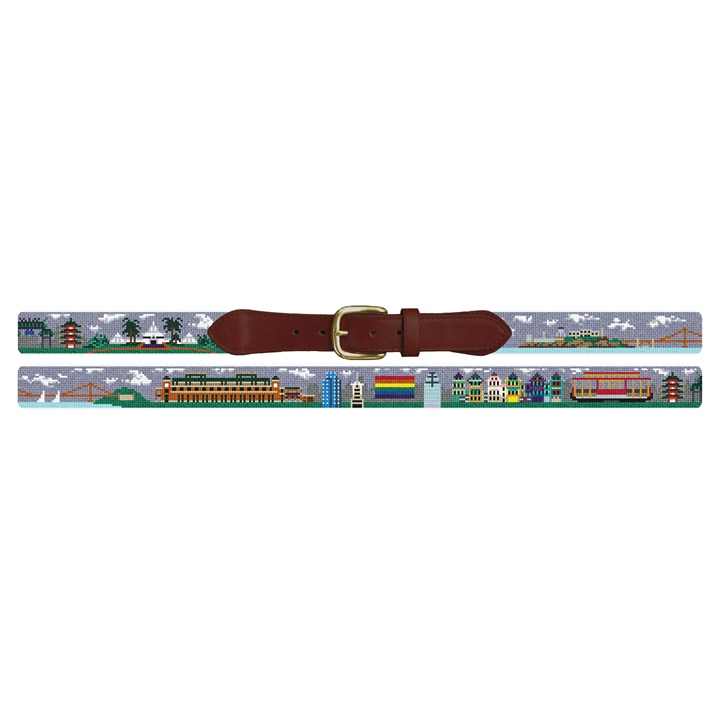 San Francisco Landscape Needlepoint Belt