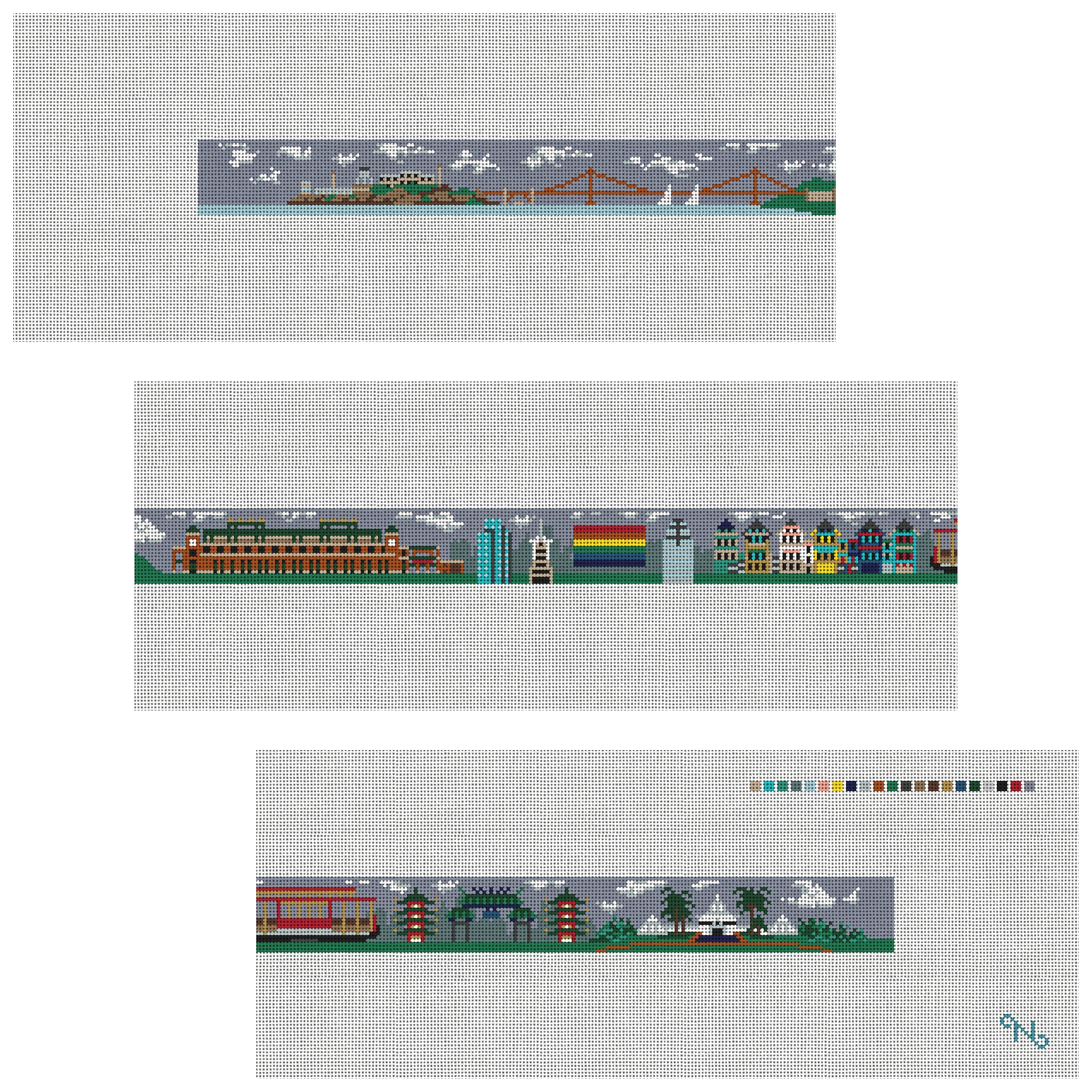 San Francisco Landscape Needlepoint Belt Kit