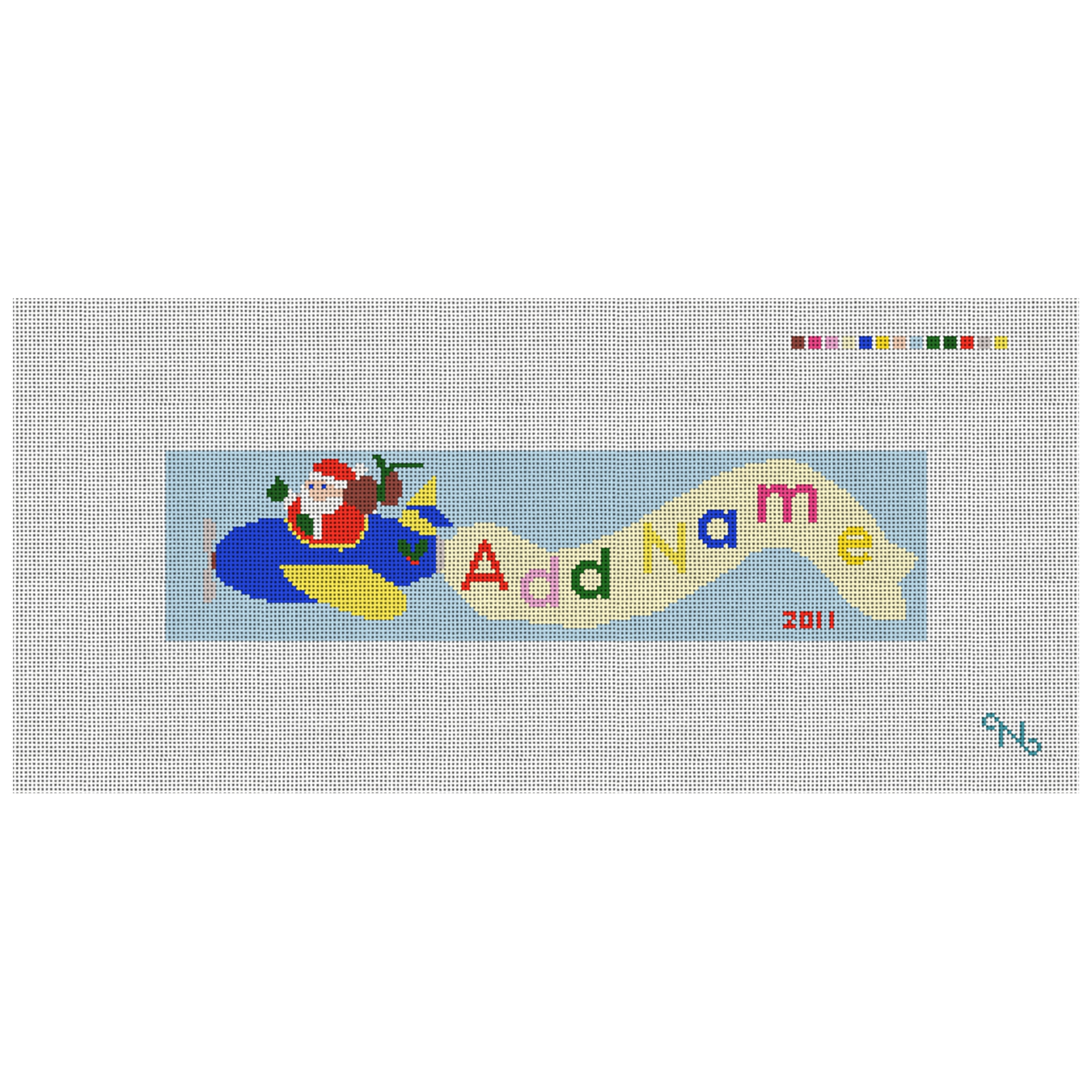 Santas Airplane Needlepoint Kit