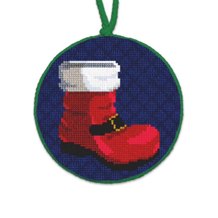 Santa's Boot Needlepoint Ornament