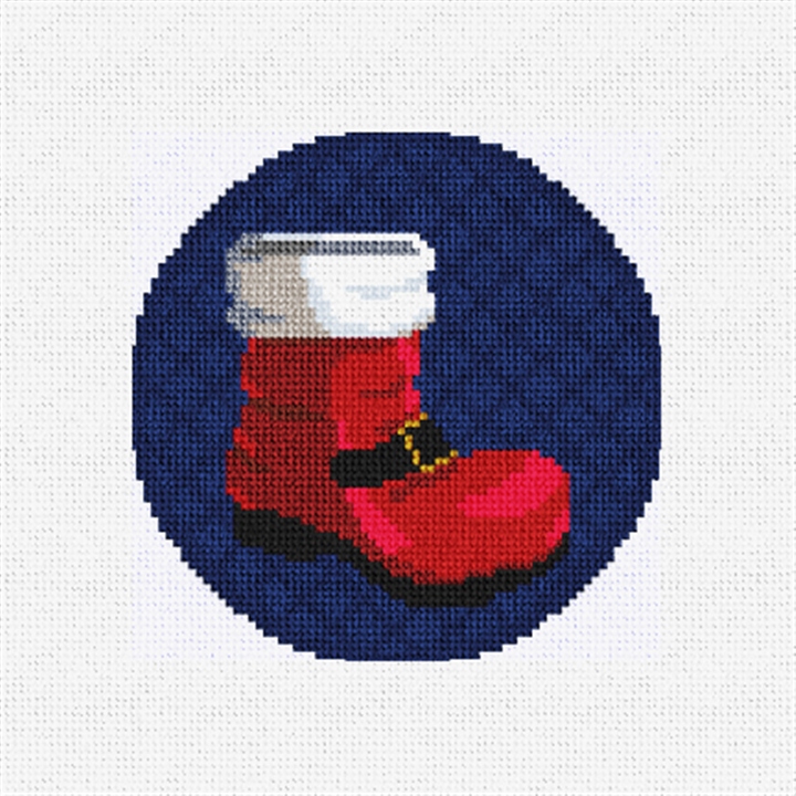 Santa's Boot Needlepoint Ornament Kit