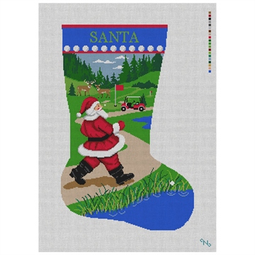 Santa's Fairway Stocking Needlepoint Kit