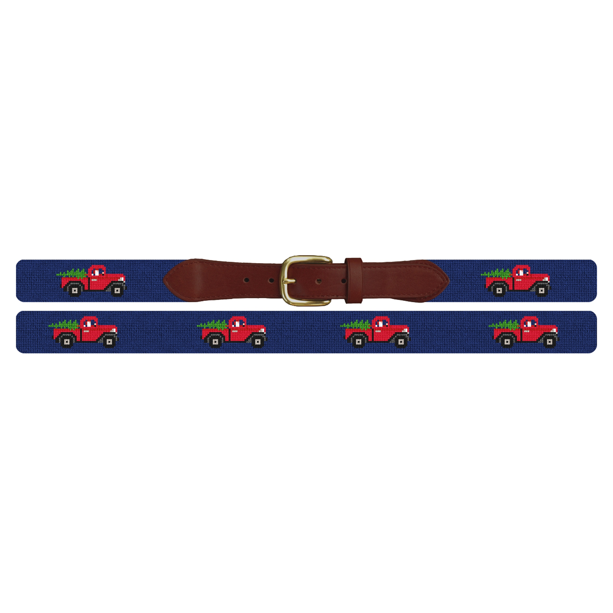 Santa's Red Truck Needlepoint Belt