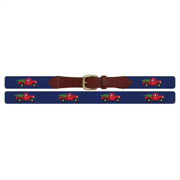 Santa's Red Truck Needlepoint Belt