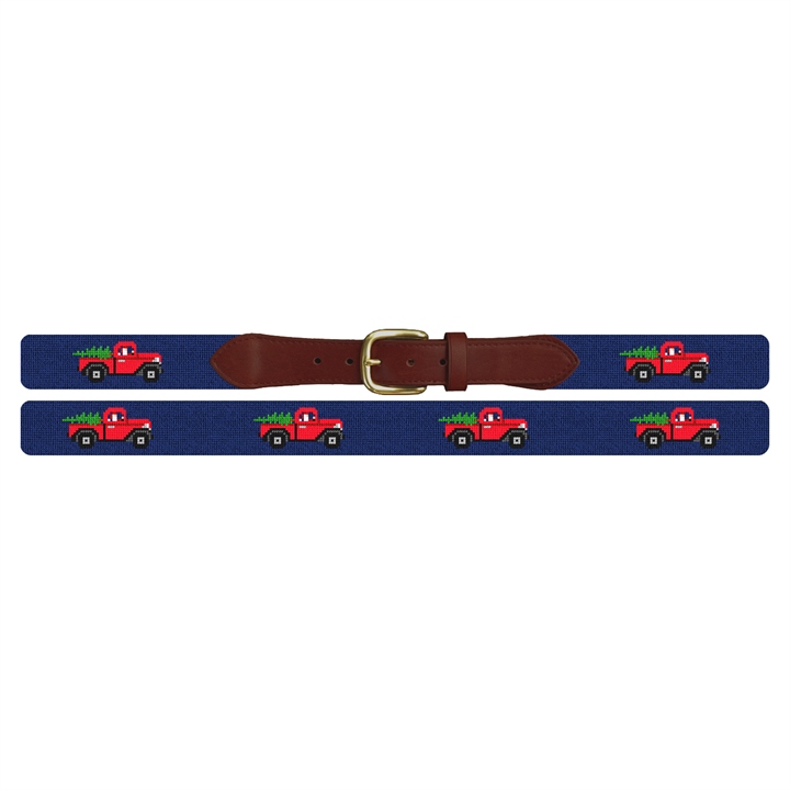 Santa's Red Truck Needlepoint Belt