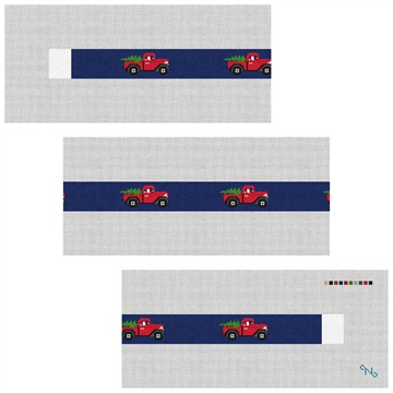 Santa's Red Truck Needlepoint Belt Kit Stitched Preview