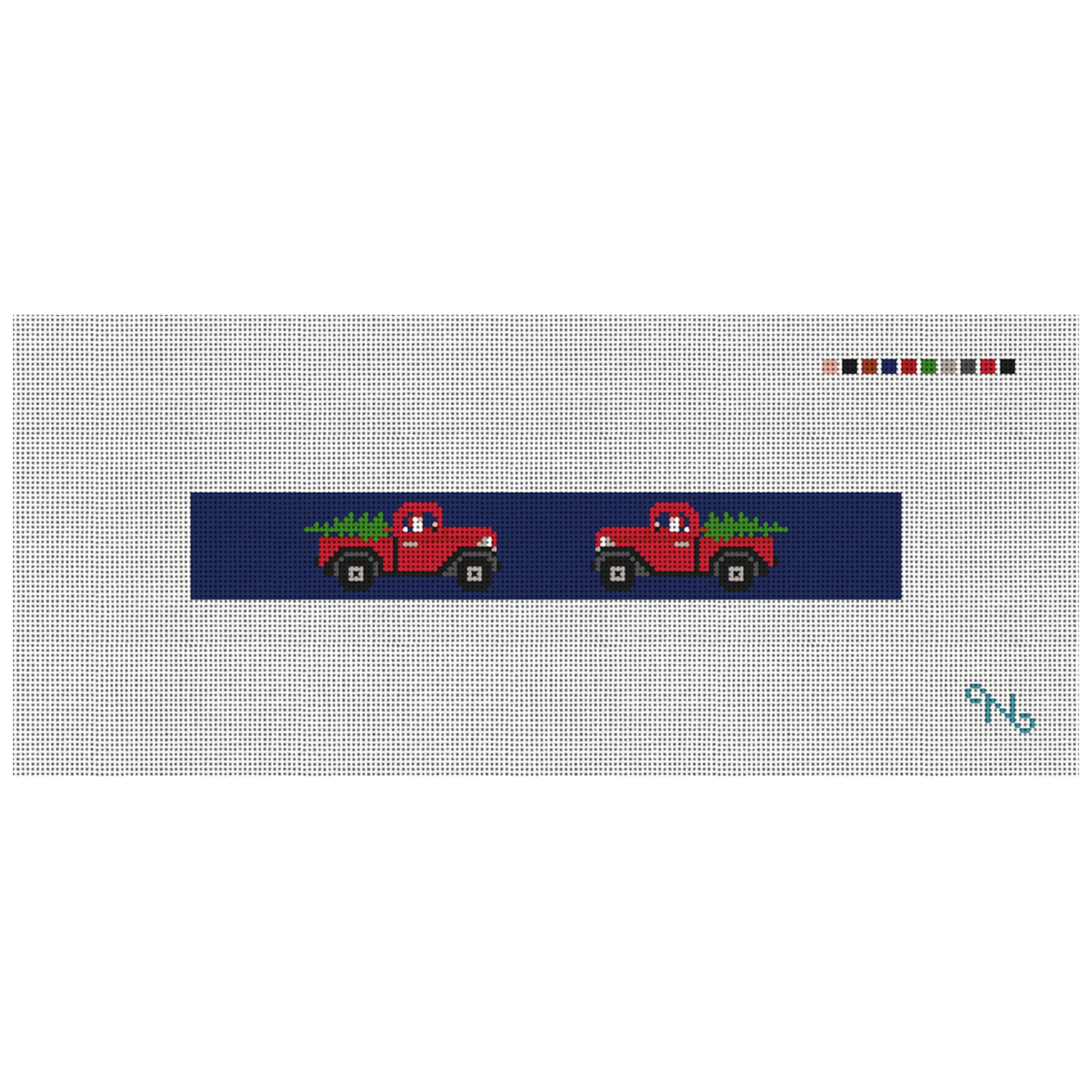 Santa's Red Truck Needlepoint Key Fob Kit