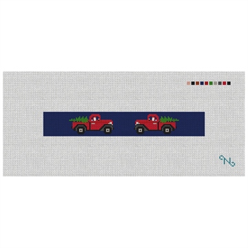 Santa's Red Truck Needlepoint Key Fob Kit