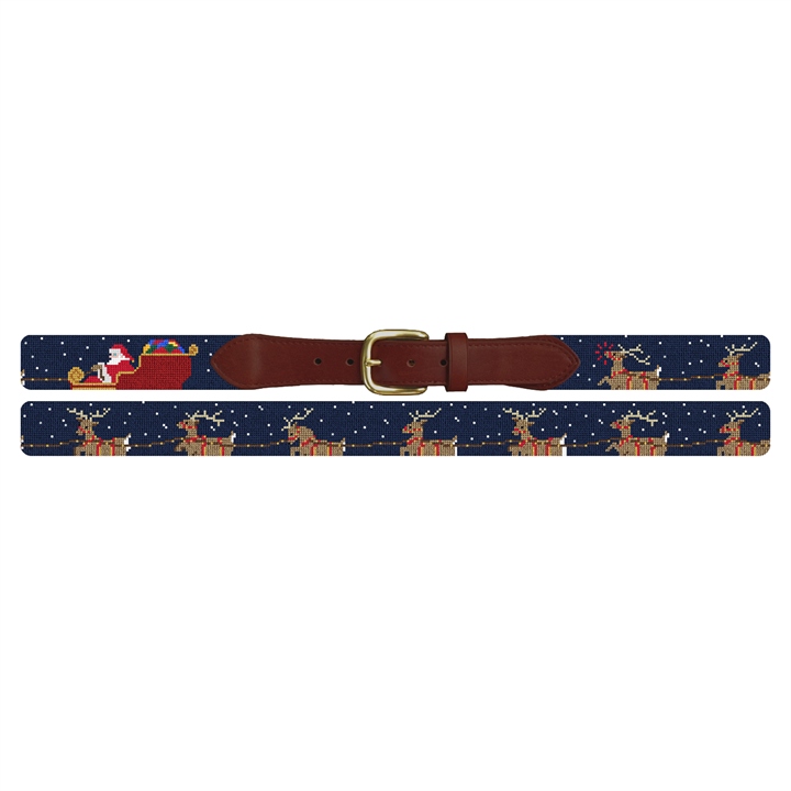 Santa's Reindeer Needlepoint Belt