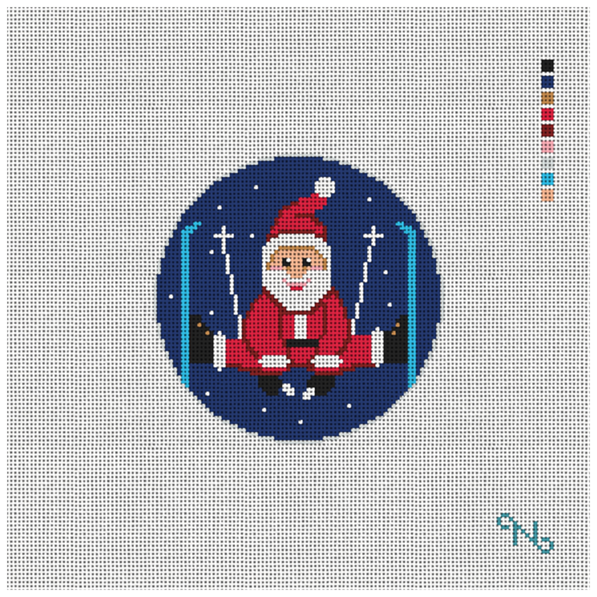 Santa's Ski Vacation Needlepoint Ornament Kit