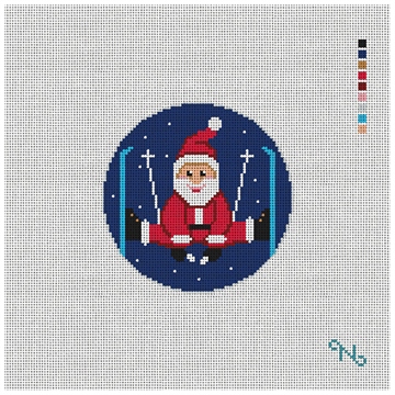 Santa's Ski Vacation Needlepoint Ornament Kit