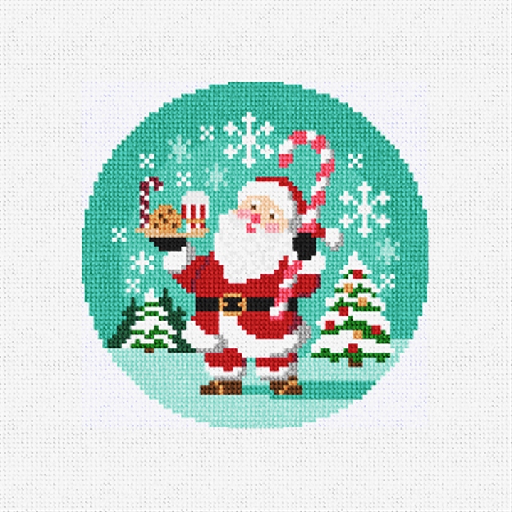 Santa's Snow Globe Needlepoint Ornament Kit