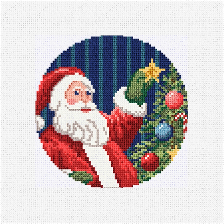 Santa's Wink Needlepoint Ornament Kit