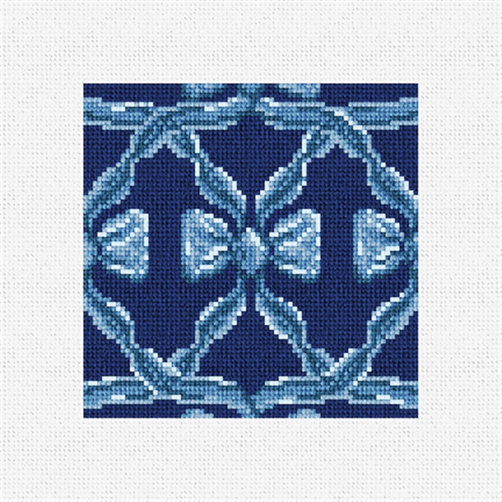 Saphhire Bows Needlepoint Coaster Ornament Kit