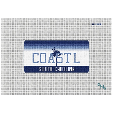 SC Vanity Plate Needlepoint Ornament Kit Stitched Preview