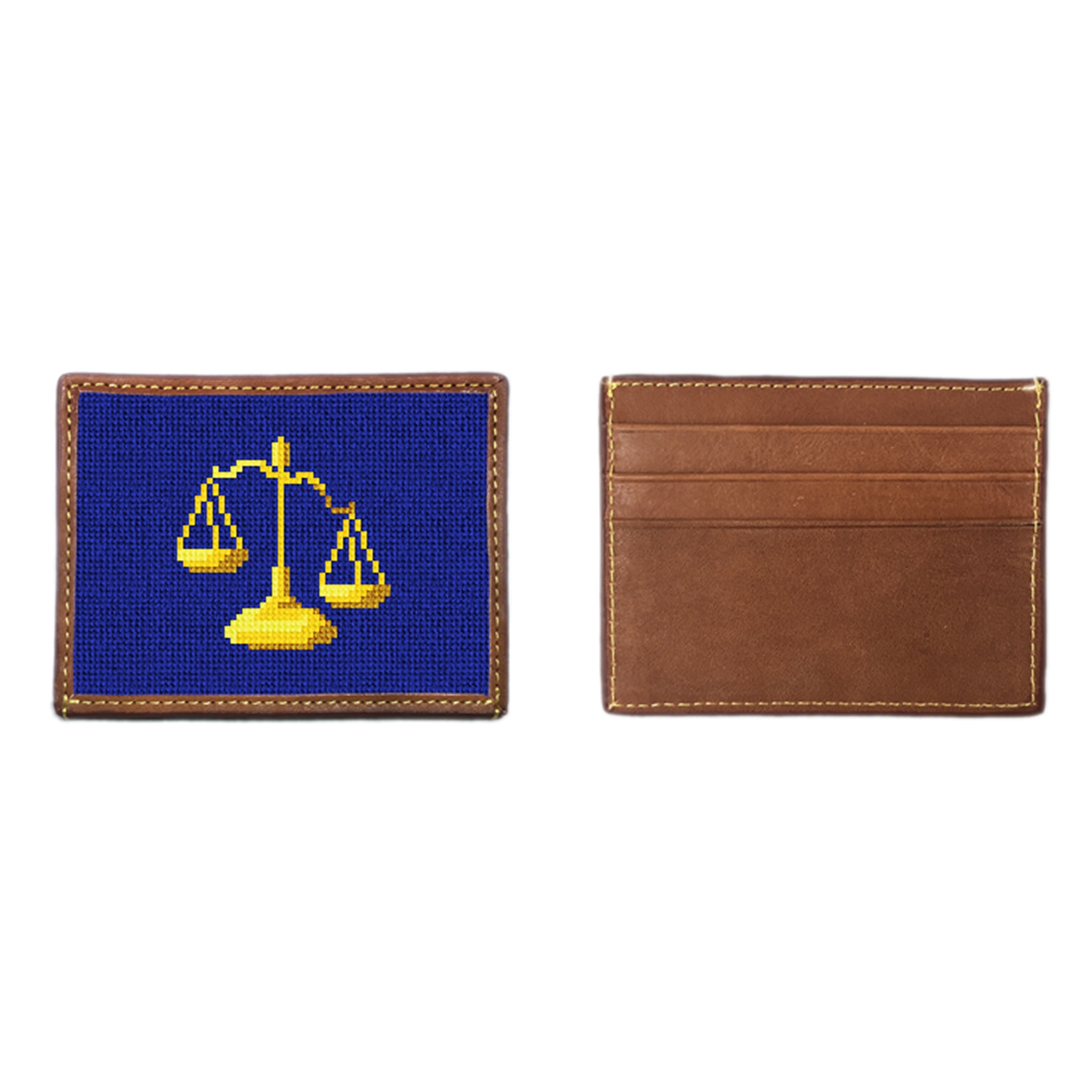 Scales of Justice Needlepoint Card Wallet
