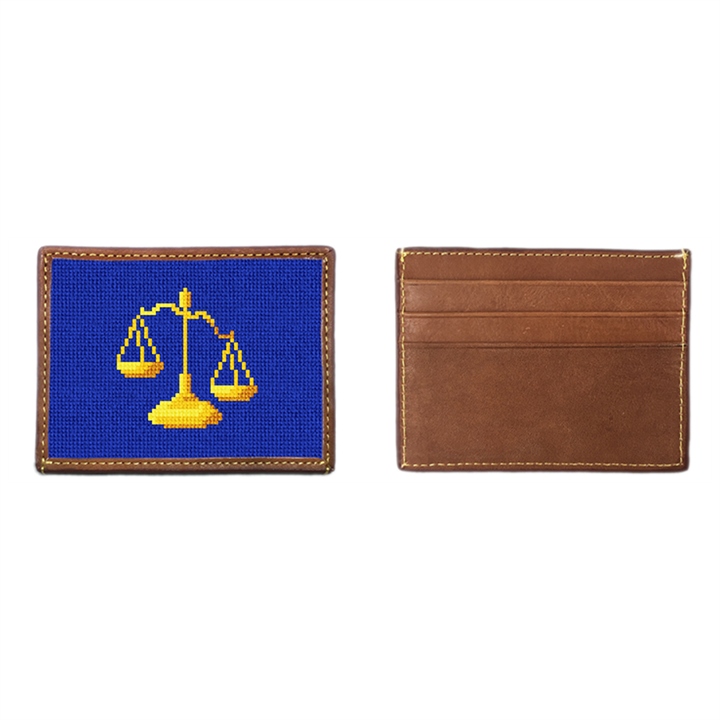 Scales of Justice Needlepoint Card Wallet