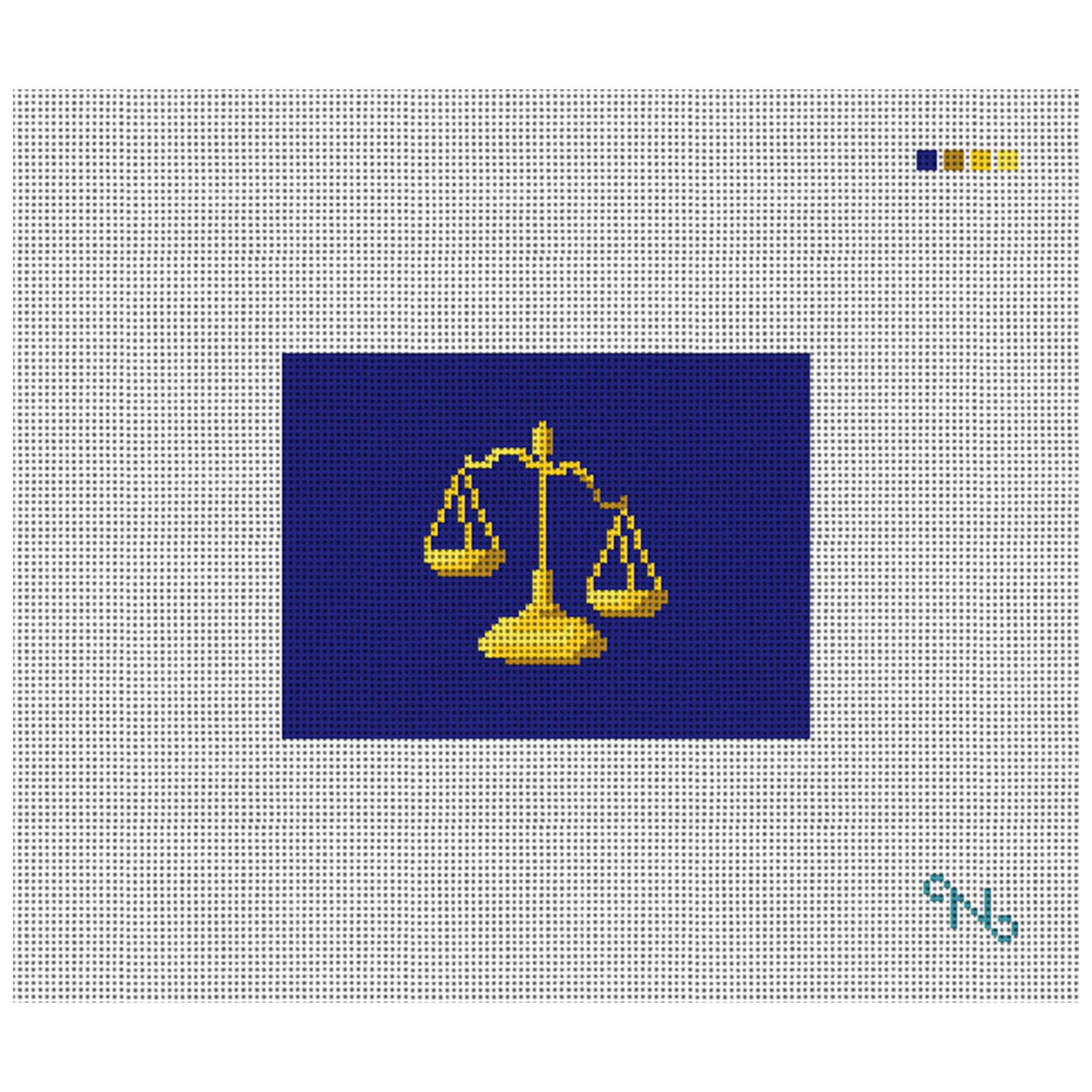 Scales of Justice Needlepoint Card Wallet Kit