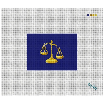 Scales of Justice Needlepoint Card Wallet Kit