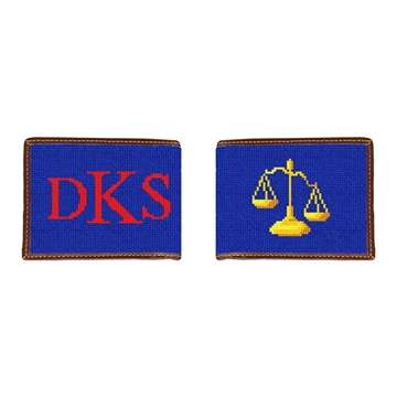 Scales of Justice Needlepoint Wallet