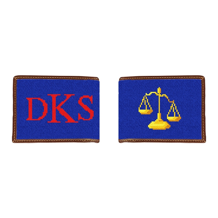 Scales of Justice Needlepoint Wallet