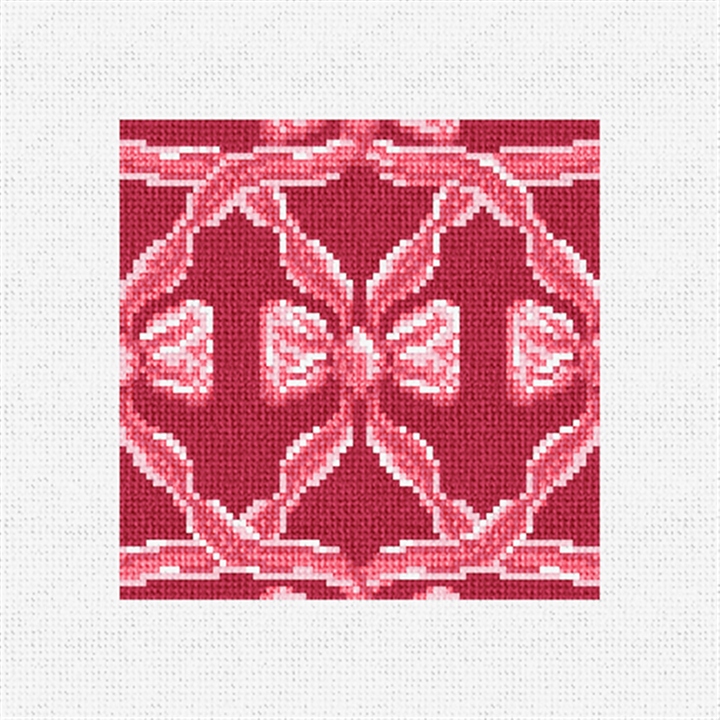 Scarlet Bows Needlepoint Coaster Ornament Kit