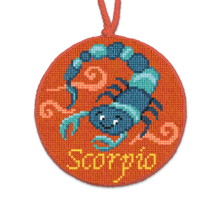 Scorpio The Scorpion Needlepoint Ornament