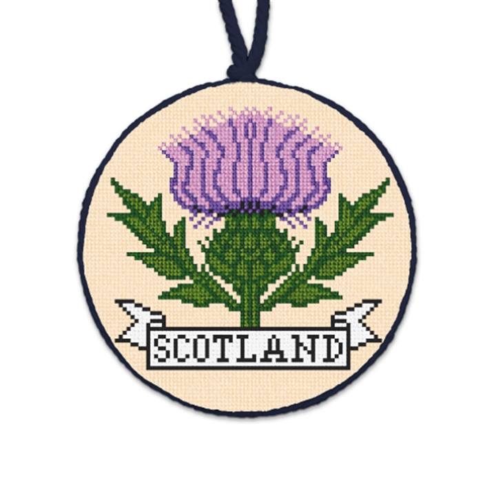 Scottish Thistle Needlepoint Ornament 