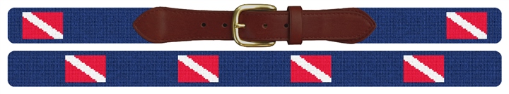 Scuba Diving Flag Needlepoint Belt 