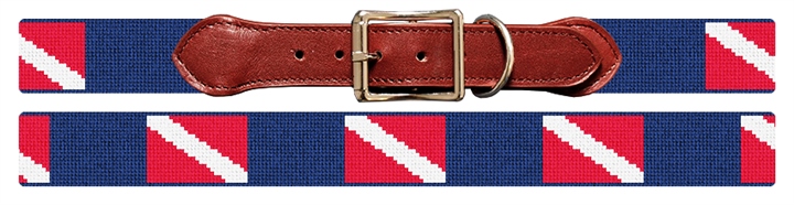 Scuba Diving Flag Needlepoint Dog Collar