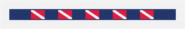 Scuba Diving Flag Needlepoint Dog Collar Kit