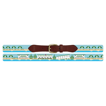 Sea Bright New Jersey Landscape Needlepoint Belt