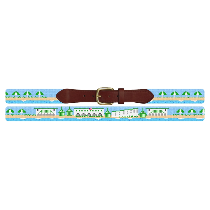 Sea Bright New Jersey Landscape Needlepoint Belt