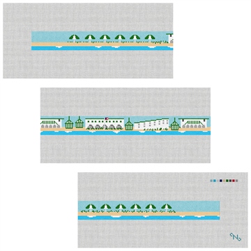 Sea Bright New Jersey Needlepoint Belt Kit Stitched Preview