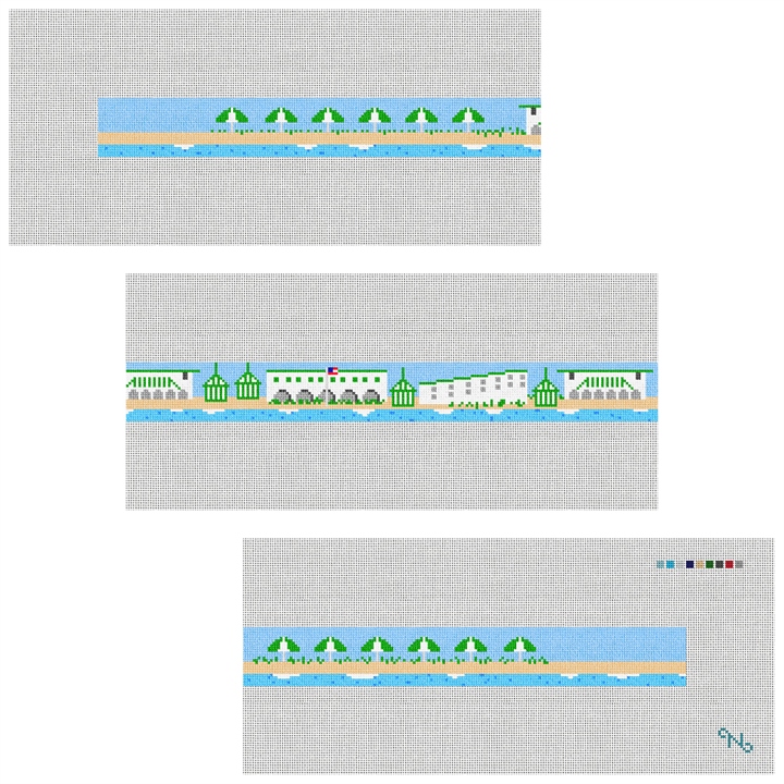 Sea Bright New Jersey Needlepoint Belt Kit Stitched Preview