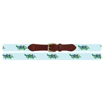 Sea Turtle Needlepoint Belt