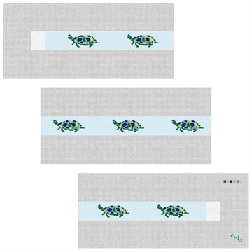 Sea Turtle Needlepoint Belt Kit Stitched Preview