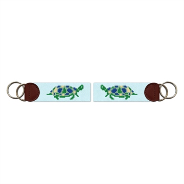 Sea Turtle Needlepoint Key Fob