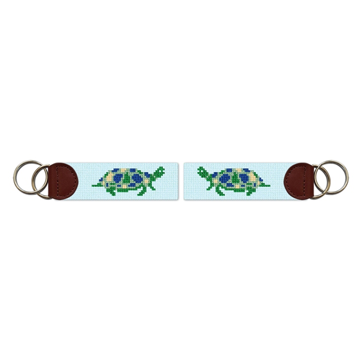 Sea Turtle Needlepoint Key Fob