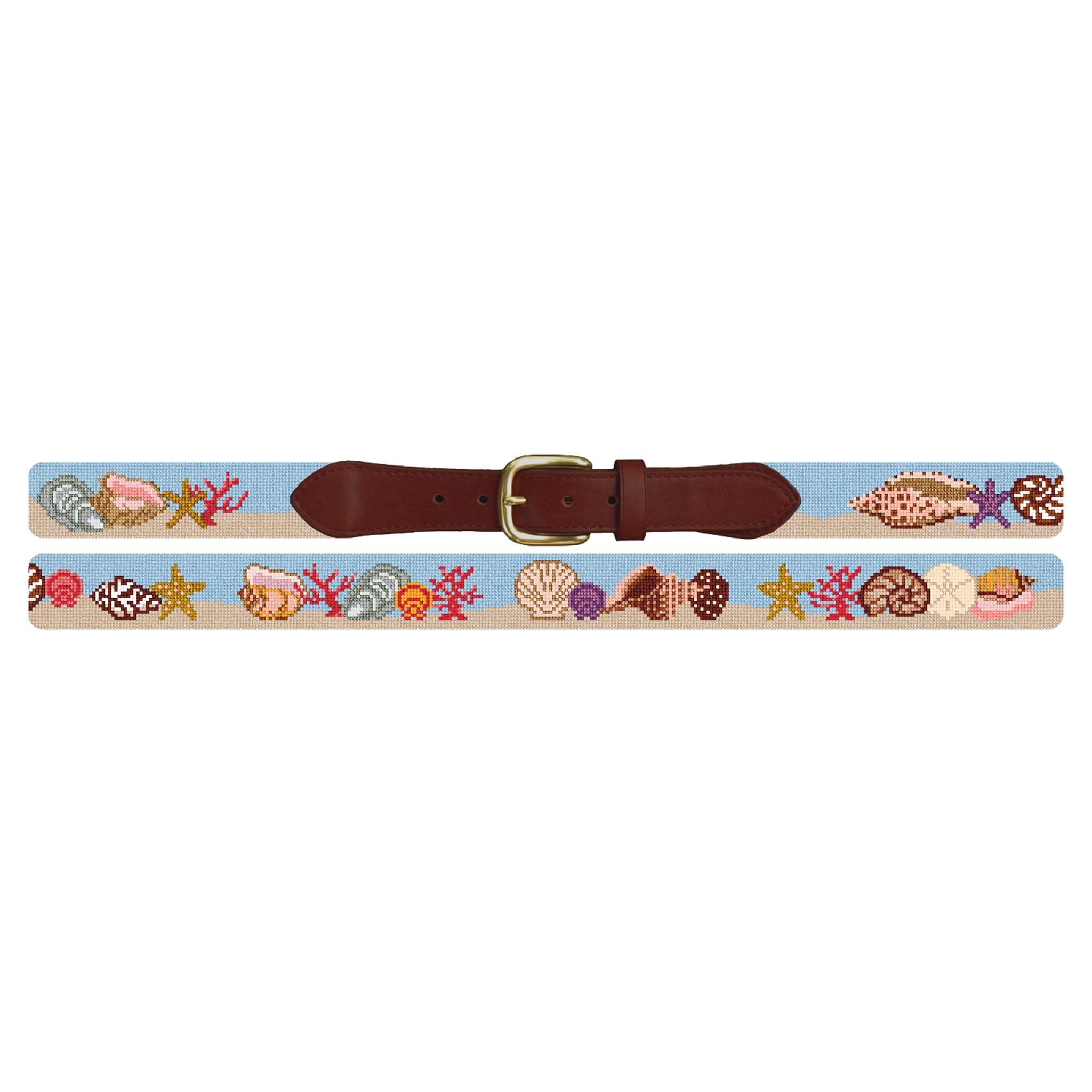 Seashell Needlepoint Belt