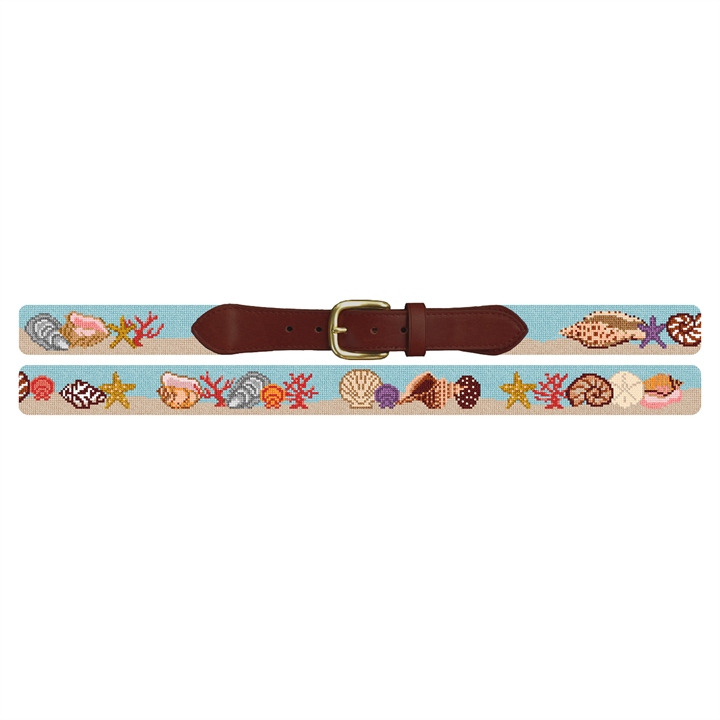 Seashell Needlepoint Belt