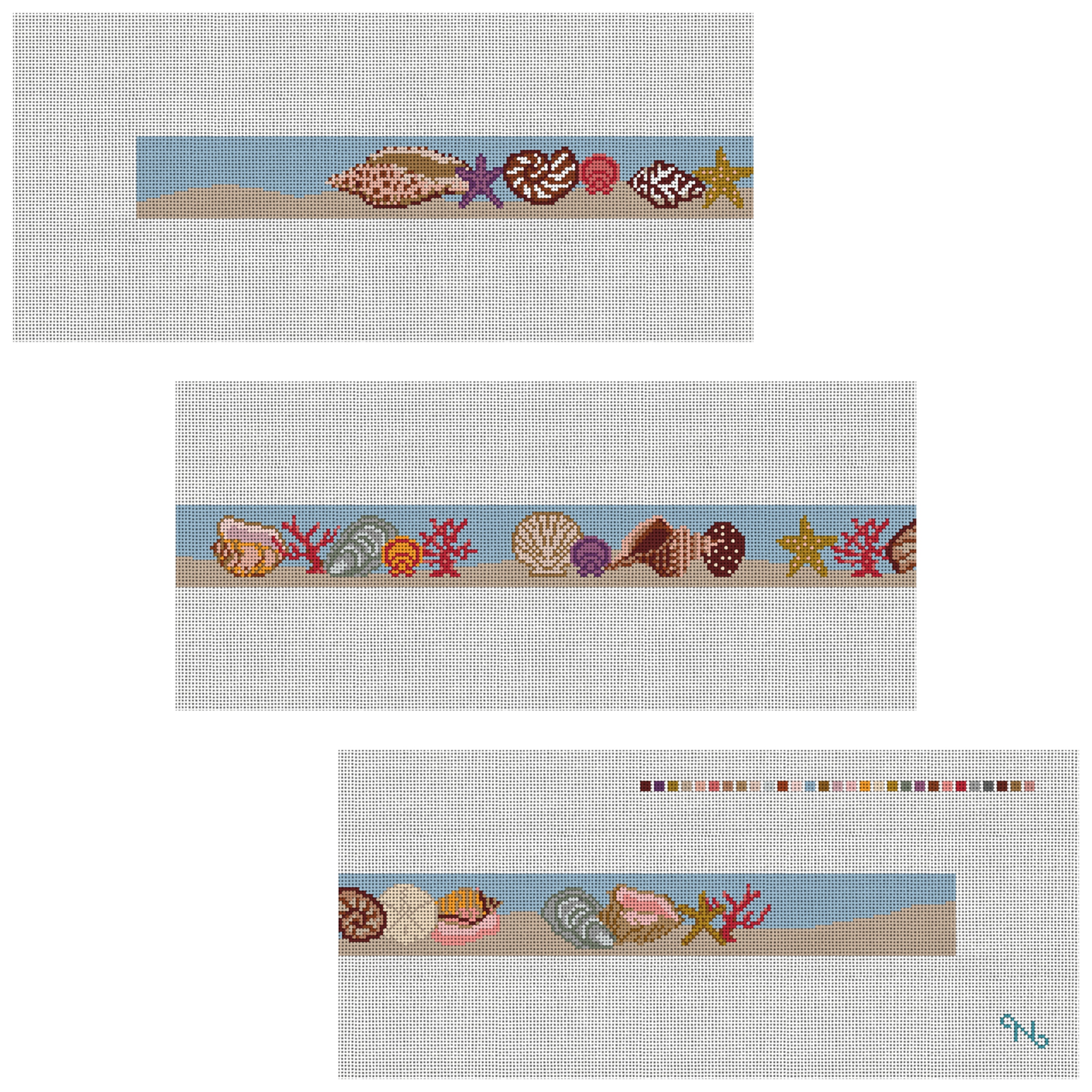Seashell Needlepoint Belt Kit
