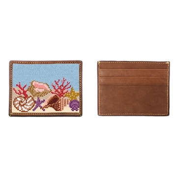 Seashell Needlepoint Card Wallet