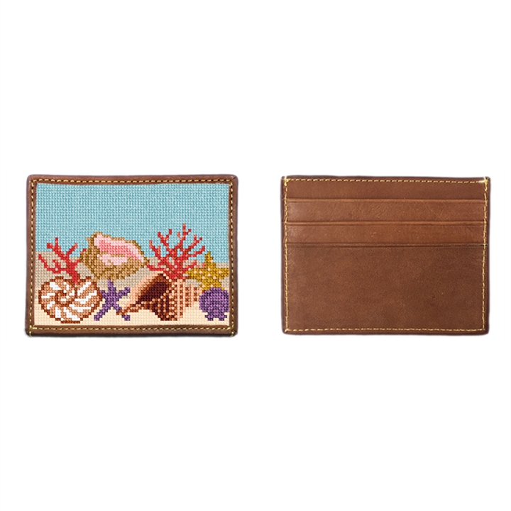 Seashell Needlepoint Card Wallet